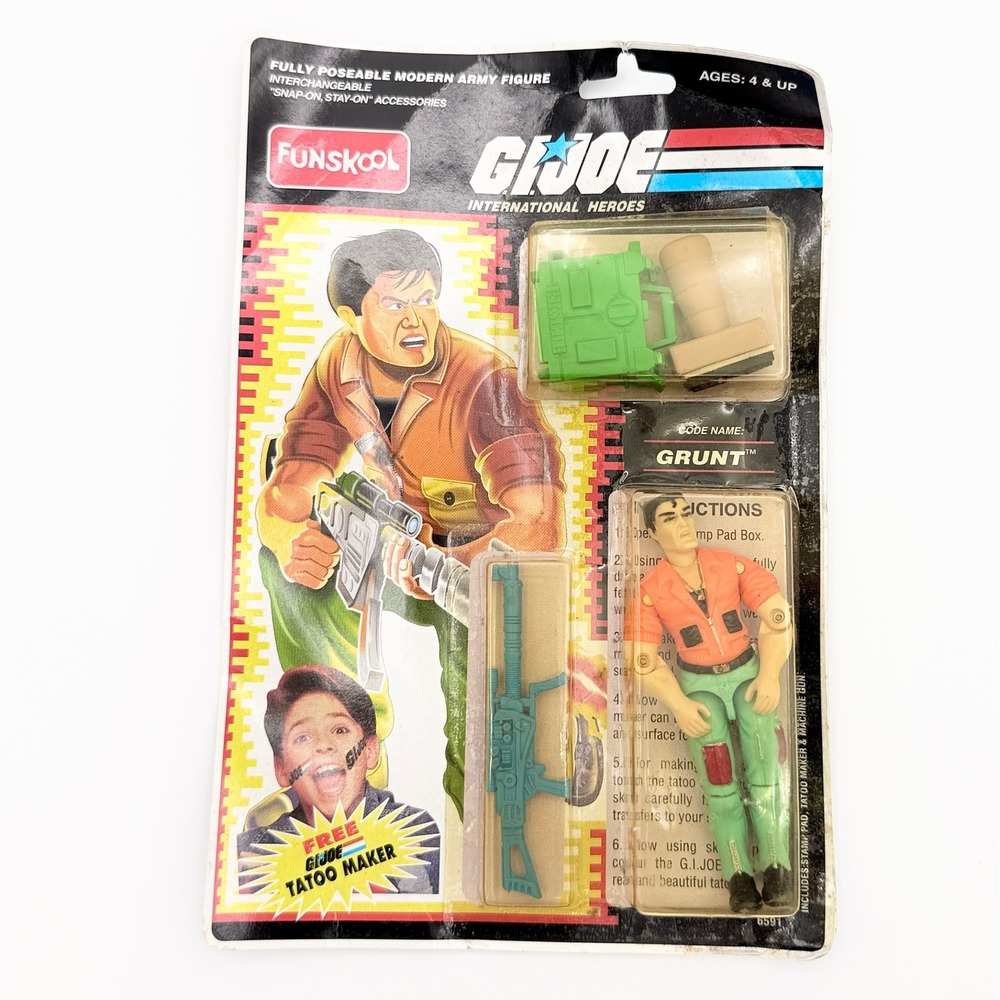 Funskool GI Joe Grunt Action Figure Sealed Vintage 2003 India Tattoo Hasbro 6591
